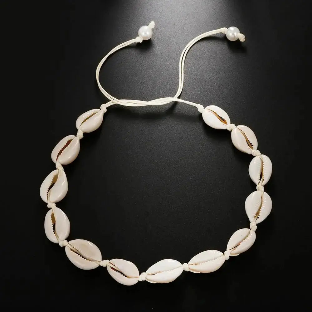 Shell Choker Bohemian Rope Agate Beaded Necklace - Blade & Thread
