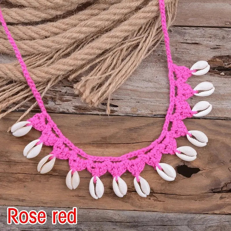 Shell Choker Necklace Natural Sea Cowrie Shell Rope Chain Choker Necklace - Blade & Thread