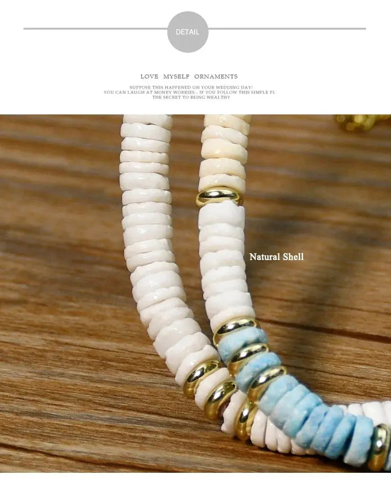 Shell Handmade Beaded Choker Surfer Necklaces - Blade & Thread