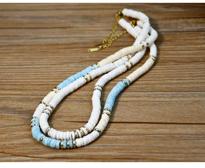 Shell Handmade Beaded Choker Surfer Necklaces - Blade & Thread