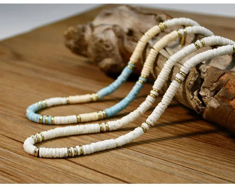 Shell Handmade Beaded Choker Surfer Necklaces - Blade & Thread