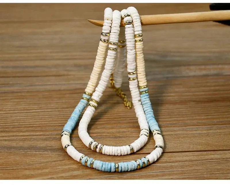Shell Handmade Beaded Choker Surfer Necklaces - Blade & Thread