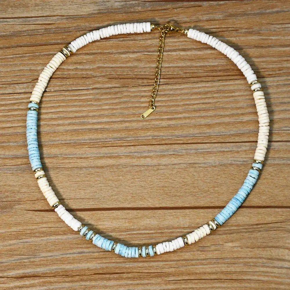 Shell Handmade Beaded Choker Surfer Necklaces - Blade & Thread