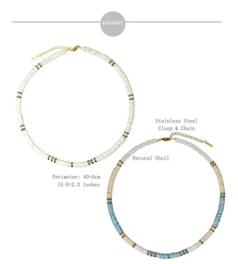 Shell Handmade Beaded Choker Surfer Necklaces - Blade & Thread