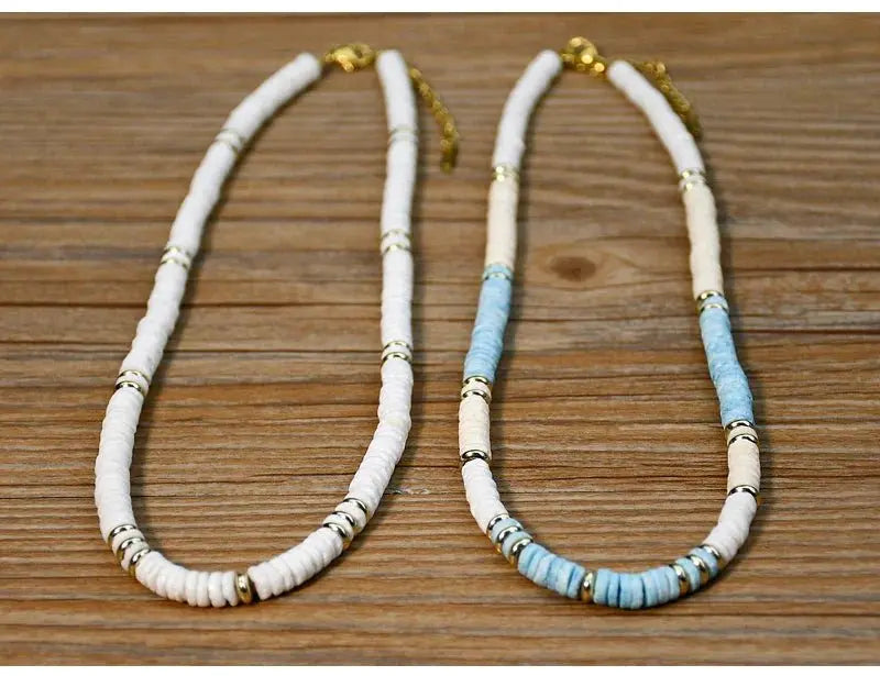 Shell Handmade Beaded Choker Surfer Necklaces - Blade & Thread