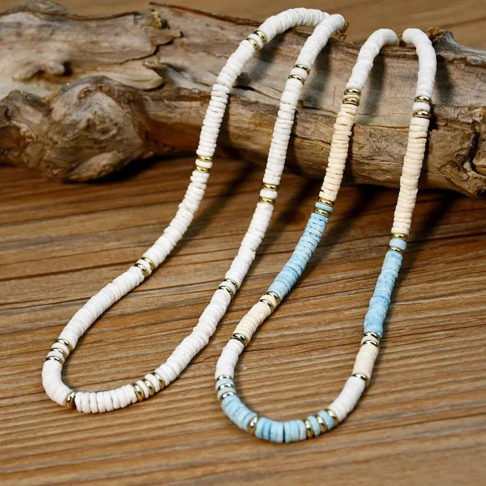 Shell Handmade Beaded Choker Surfer Necklaces - Blade & Thread