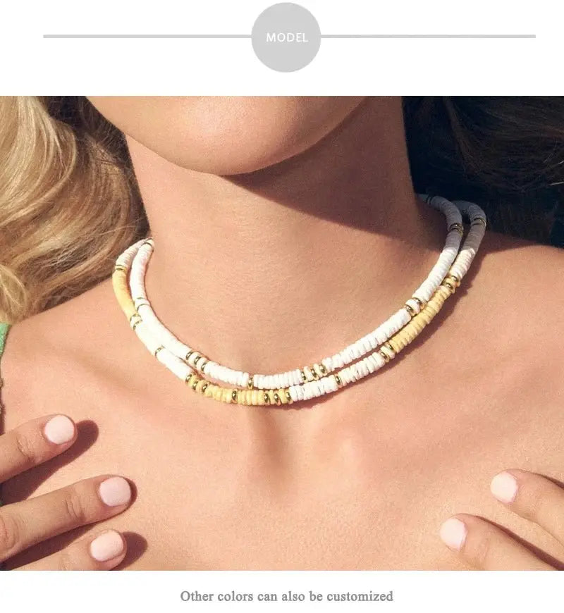 Shell Handmade Beaded Choker Surfer Necklaces - Blade & Thread