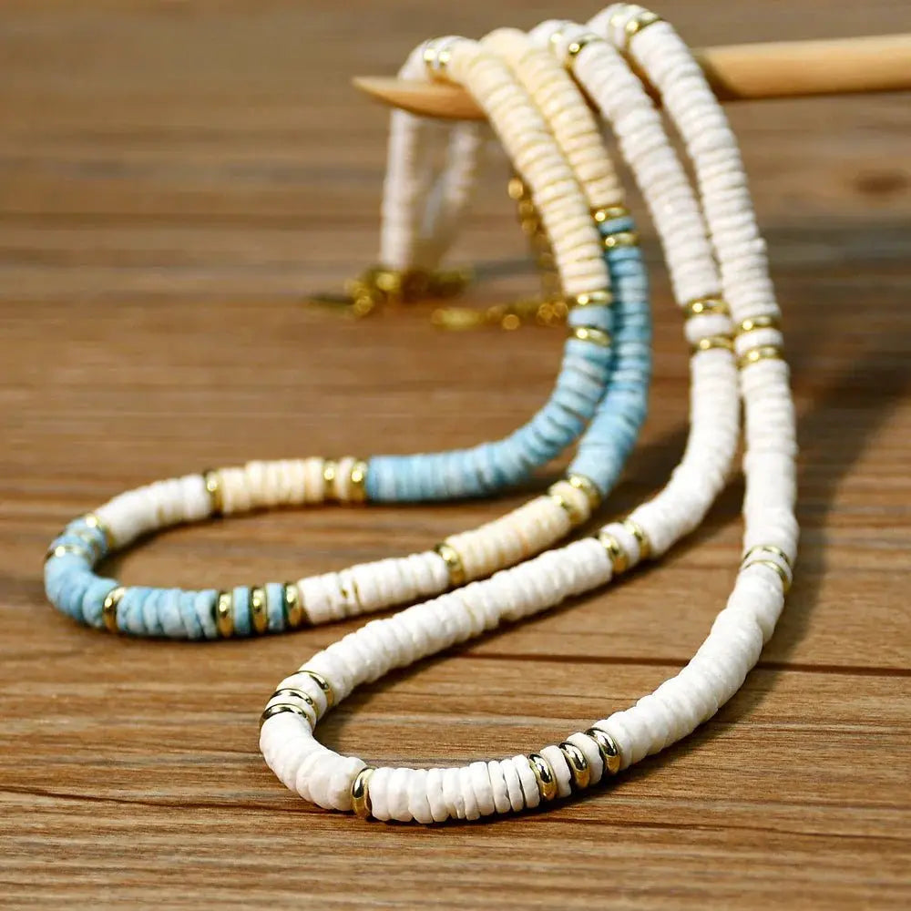 Shell Handmade Beaded Choker Surfer Necklaces - Blade & Thread