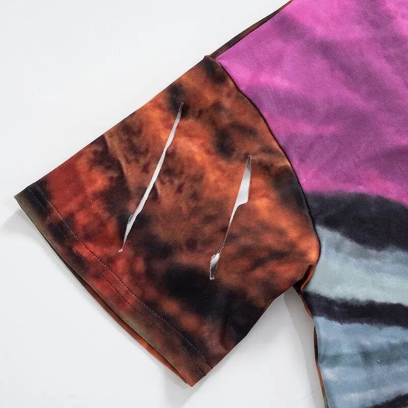Short Sleeves V Neck Graphic Print Oversize Sexy Tops T Shirts Streetwear Y2K - Blade & Thread