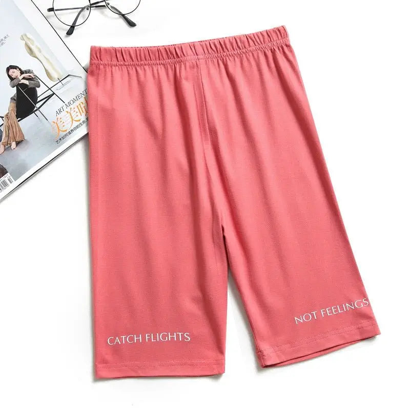 Shorts Thin Fitness Casual High Waist Biker Short Summer Slim Knee-Length Bottoms Streetwear - Blade & Thread