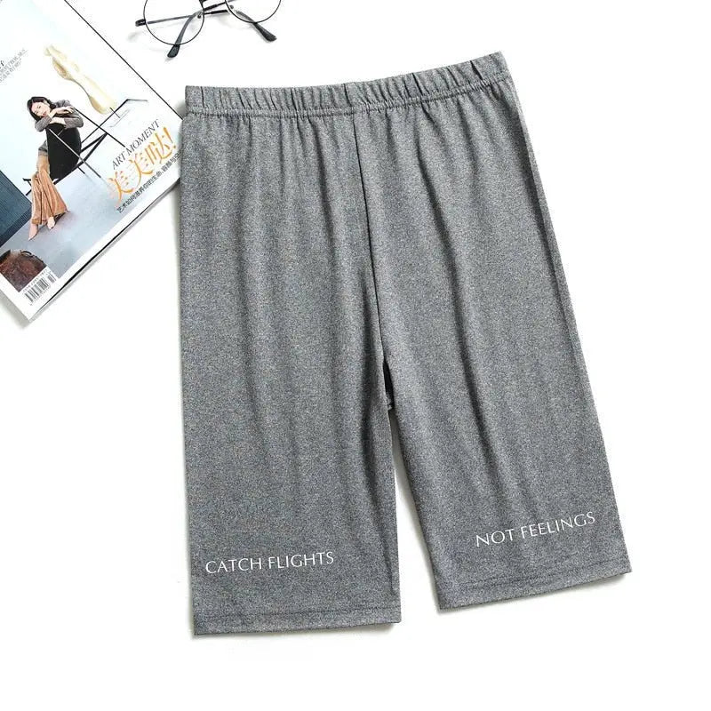 Shorts Thin Fitness Casual High Waist Biker Short Summer Slim Knee-Length Bottoms Streetwear - Blade & Thread