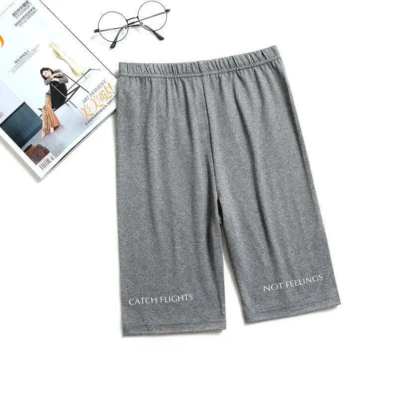 Shorts Thin Fitness Casual High Waist Biker Short Summer Slim Knee-Length Bottoms Streetwear - Blade & Thread