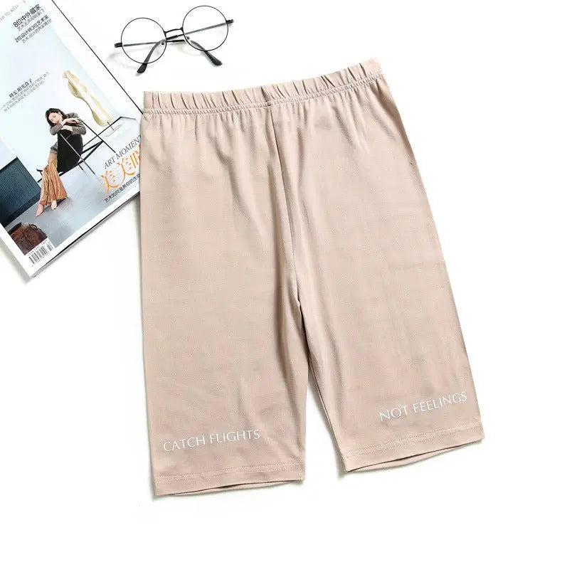 Shorts Thin Fitness Casual High Waist Biker Short Summer Slim Knee-Length Bottoms Streetwear - Blade & Thread