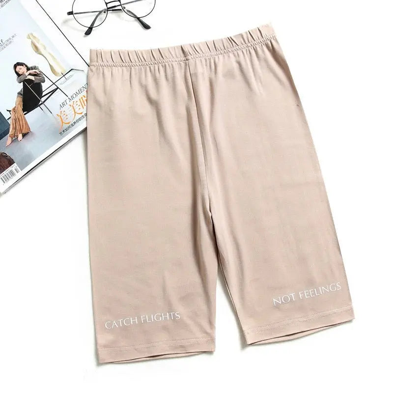 Shorts Thin Fitness Casual High Waist Biker Short Summer Slim Knee-Length Bottoms Streetwear - Blade & Thread
