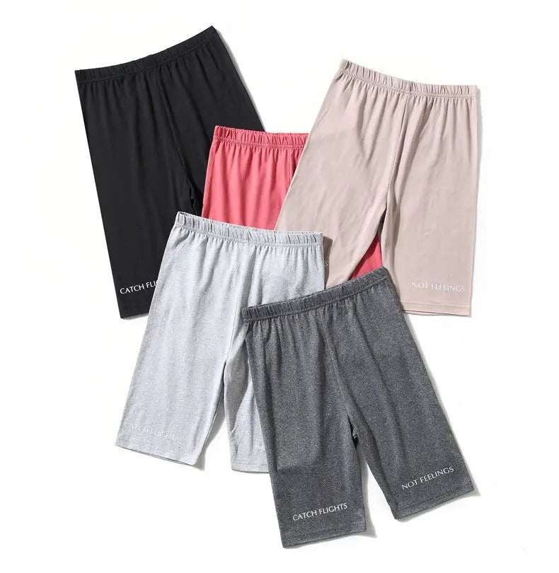Shorts Thin Fitness Casual High Waist Biker Short Summer Slim Knee-Length Bottoms Streetwear - Blade & Thread