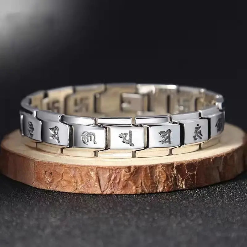 Simple and domineering six-syllable mantra bracelet - Blade & Thread