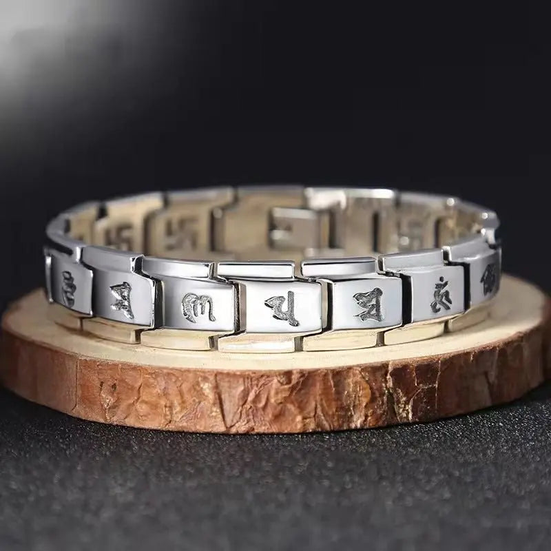 Simple and domineering six-syllable mantra bracelet - Blade & Thread