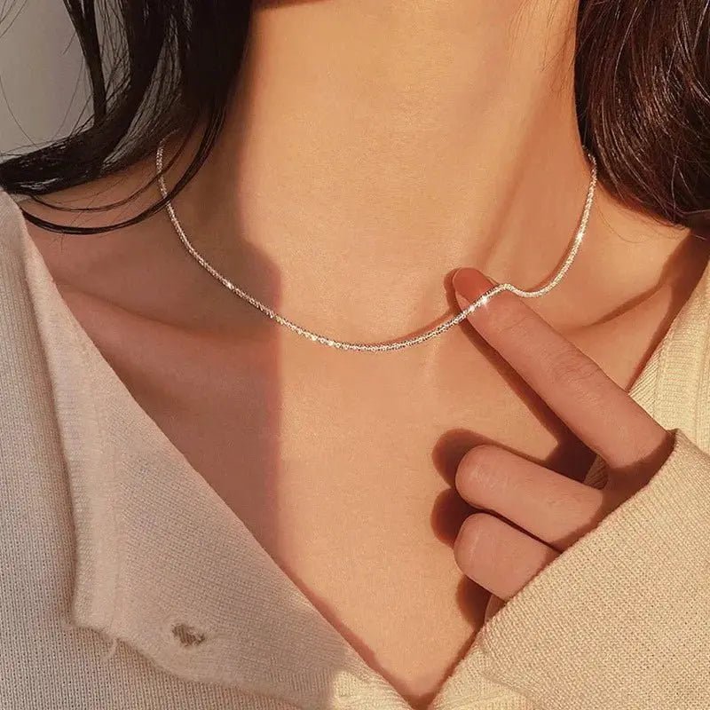 Simple Creative V-shaped Necklace For Women Flat Snake Chain Choker - Blade & Thread