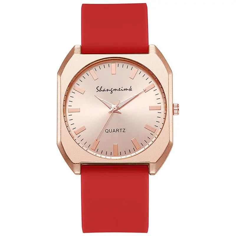 Simple, square quartz silicone watch with a stylish silicone strap - Blade & Thread