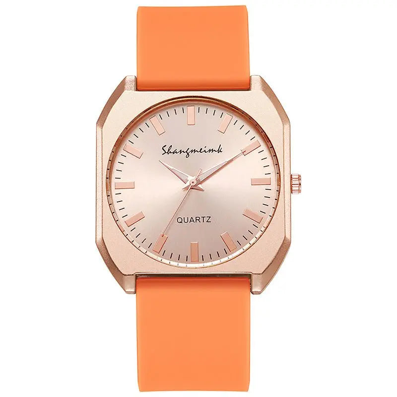 Simple, square quartz silicone watch with a stylish silicone strap - Blade & Thread