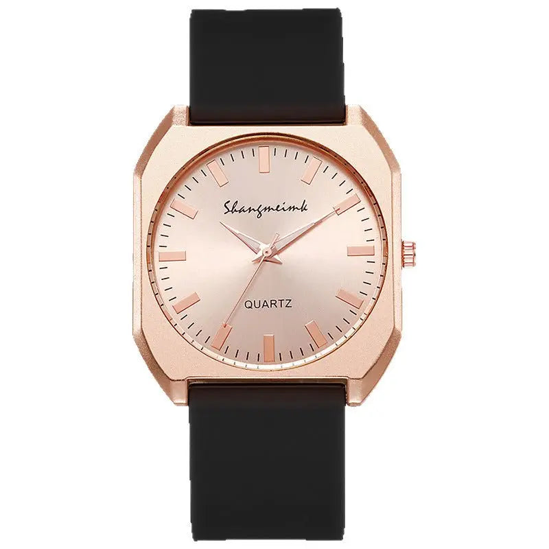 Simple, square quartz silicone watch with a stylish silicone strap - Blade & Thread