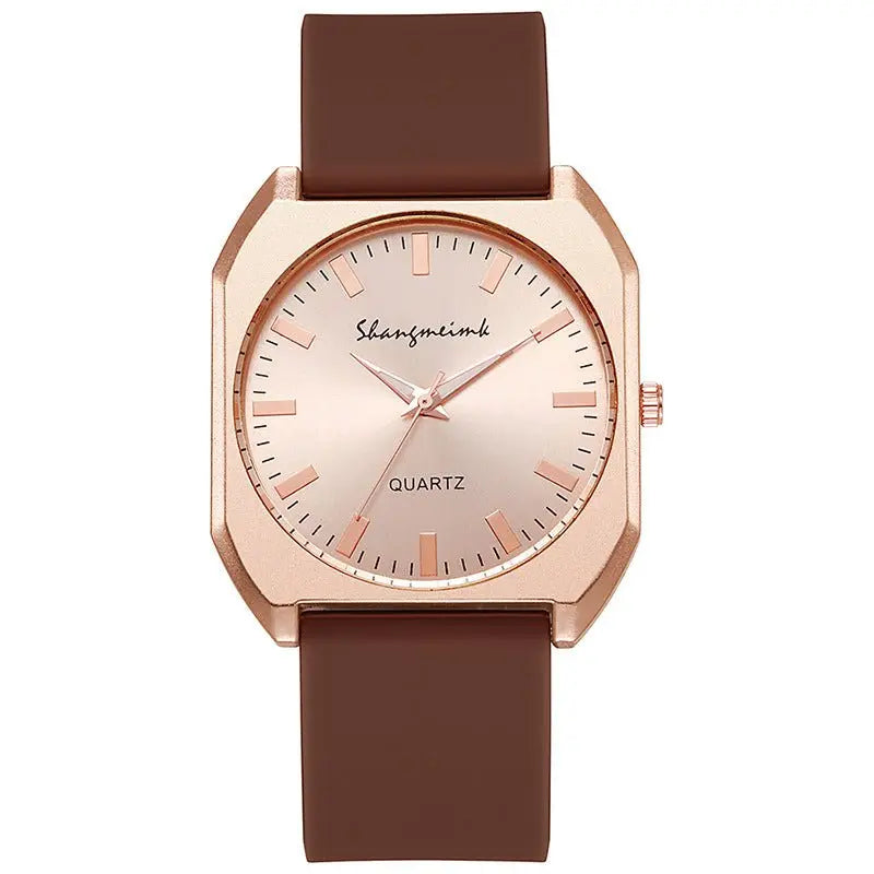 Simple, square quartz silicone watch with a stylish silicone strap - Blade & Thread