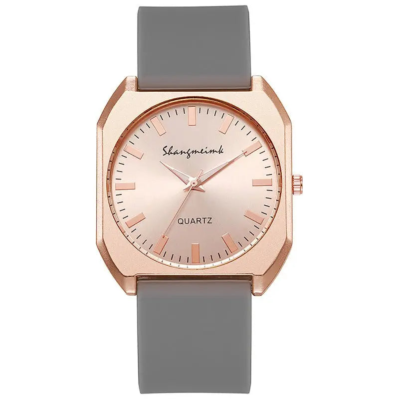 Simple, square quartz silicone watch with a stylish silicone strap - Blade & Thread