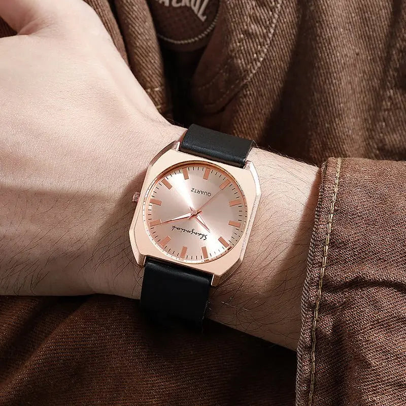 Simple, square quartz silicone watch with a stylish silicone strap - Blade & Thread