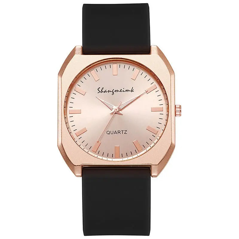 Simple, square quartz silicone watch with a stylish silicone strap - Blade & Thread
