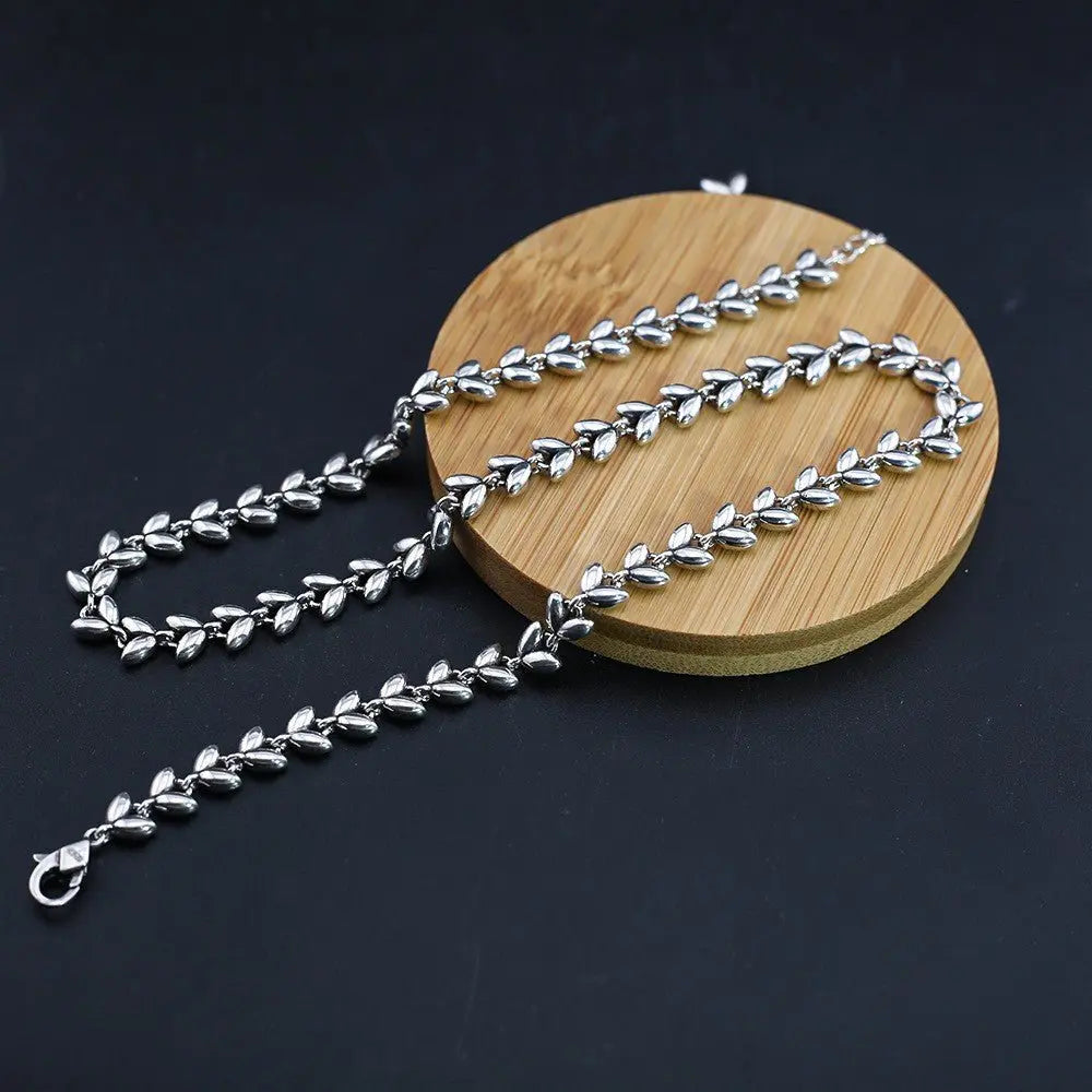 Simple wheat ear heart necklace - Blade & Thread