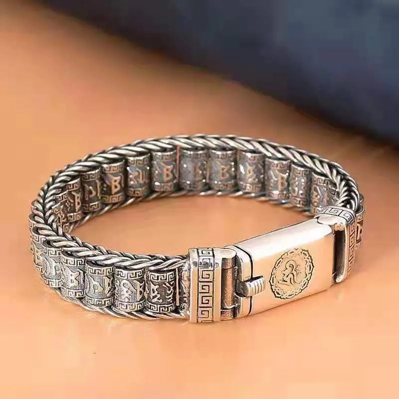 Six-character mantra roller bracelet - Blade & Thread