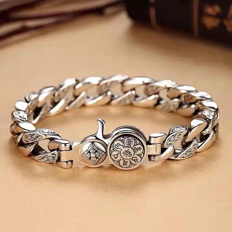 Six-character mantra rotating domineering bracelet - Blade & Thread