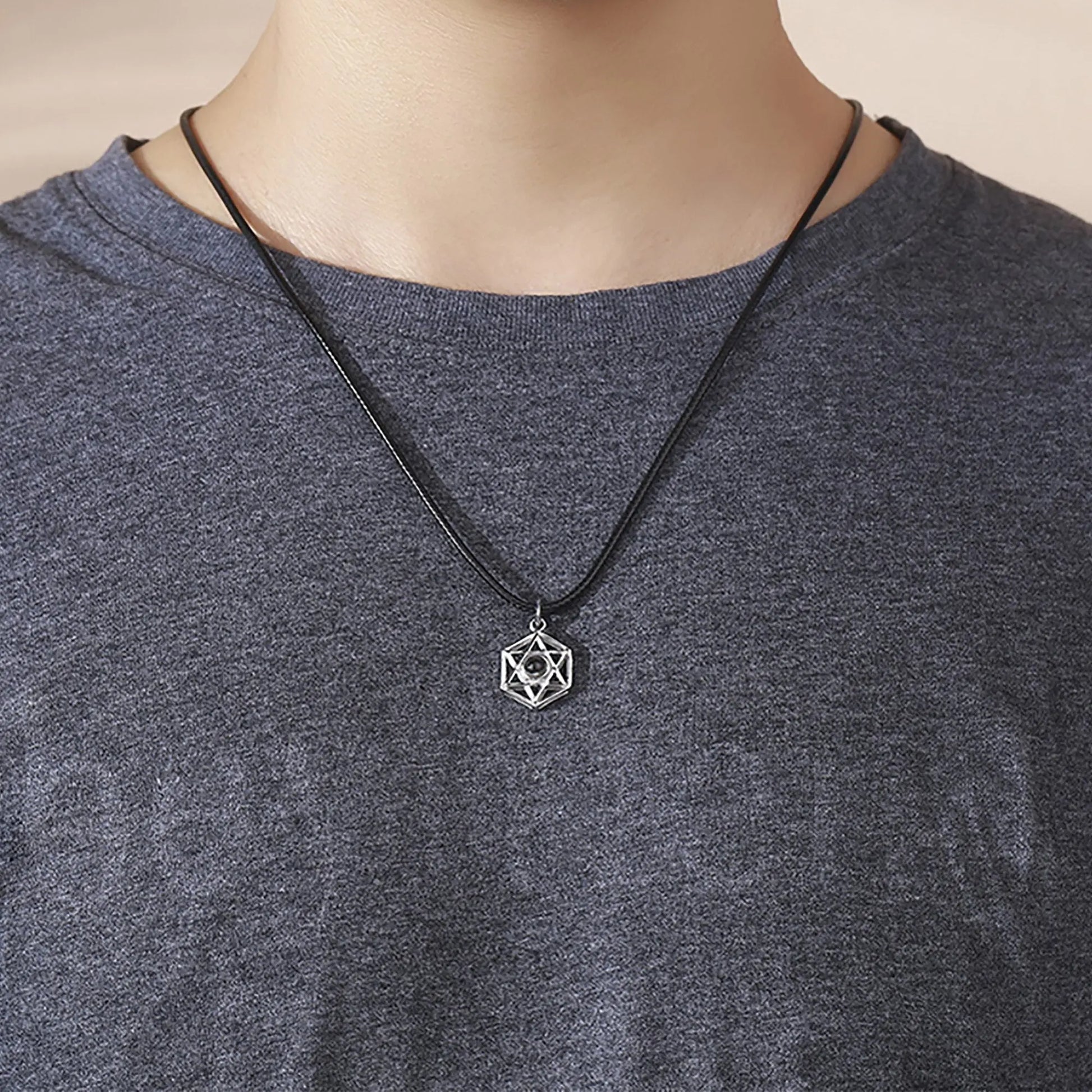 Six Stars Couple with Customized Photos Projection Necklace Pendant Jewelry - Blade & Thread