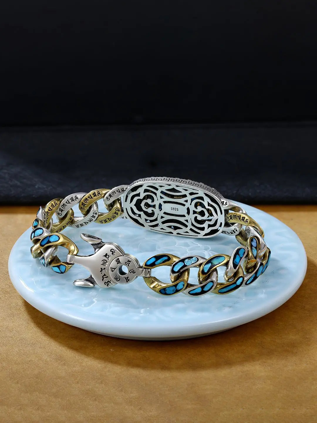 six-word mantra nine-eye dzi bracelet - Blade & Thread