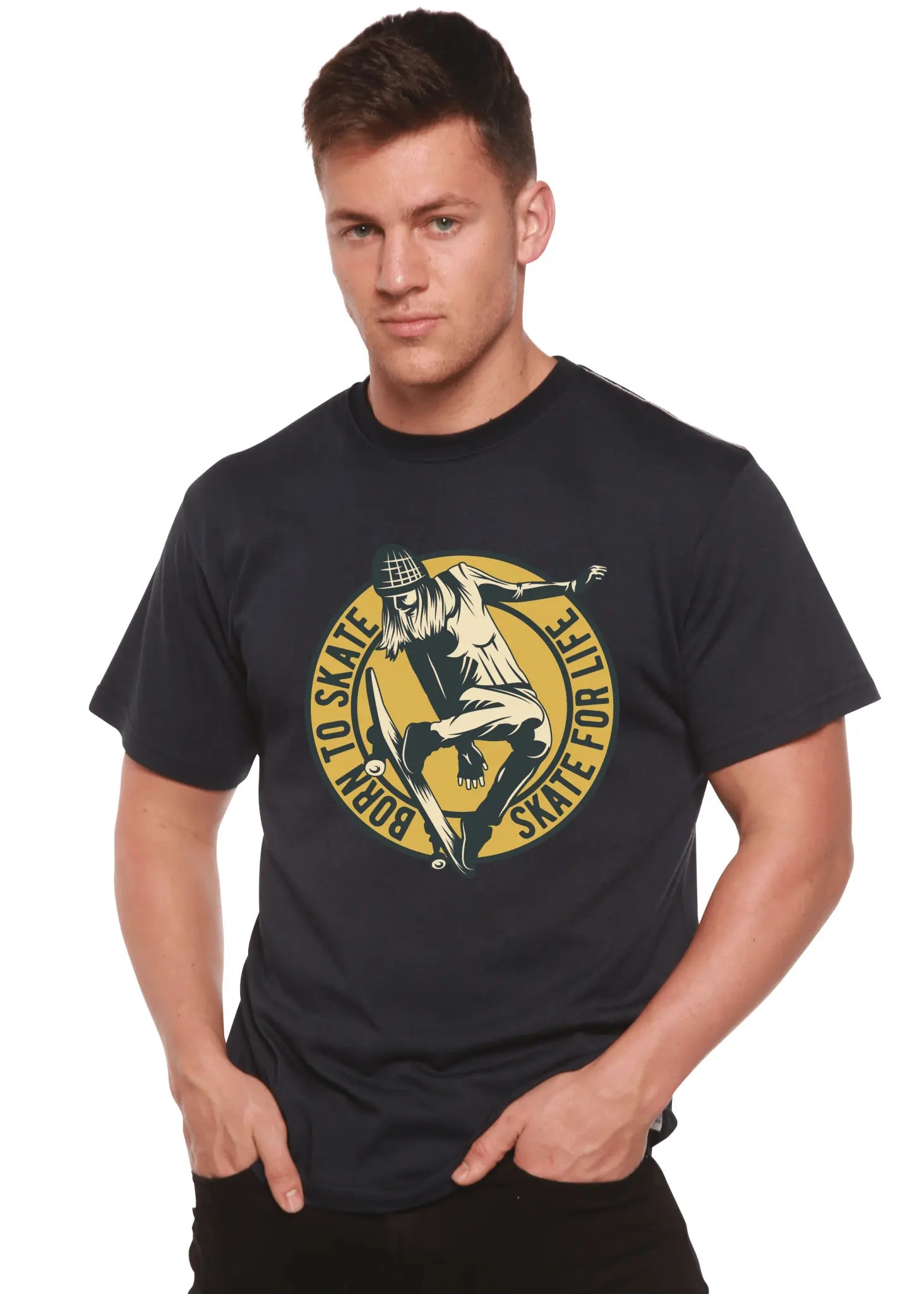 Skate For Life Men's Bamboo Viscose/Organic Cotton Short Sleeve Graphic T-Shirt - Blade & Thread