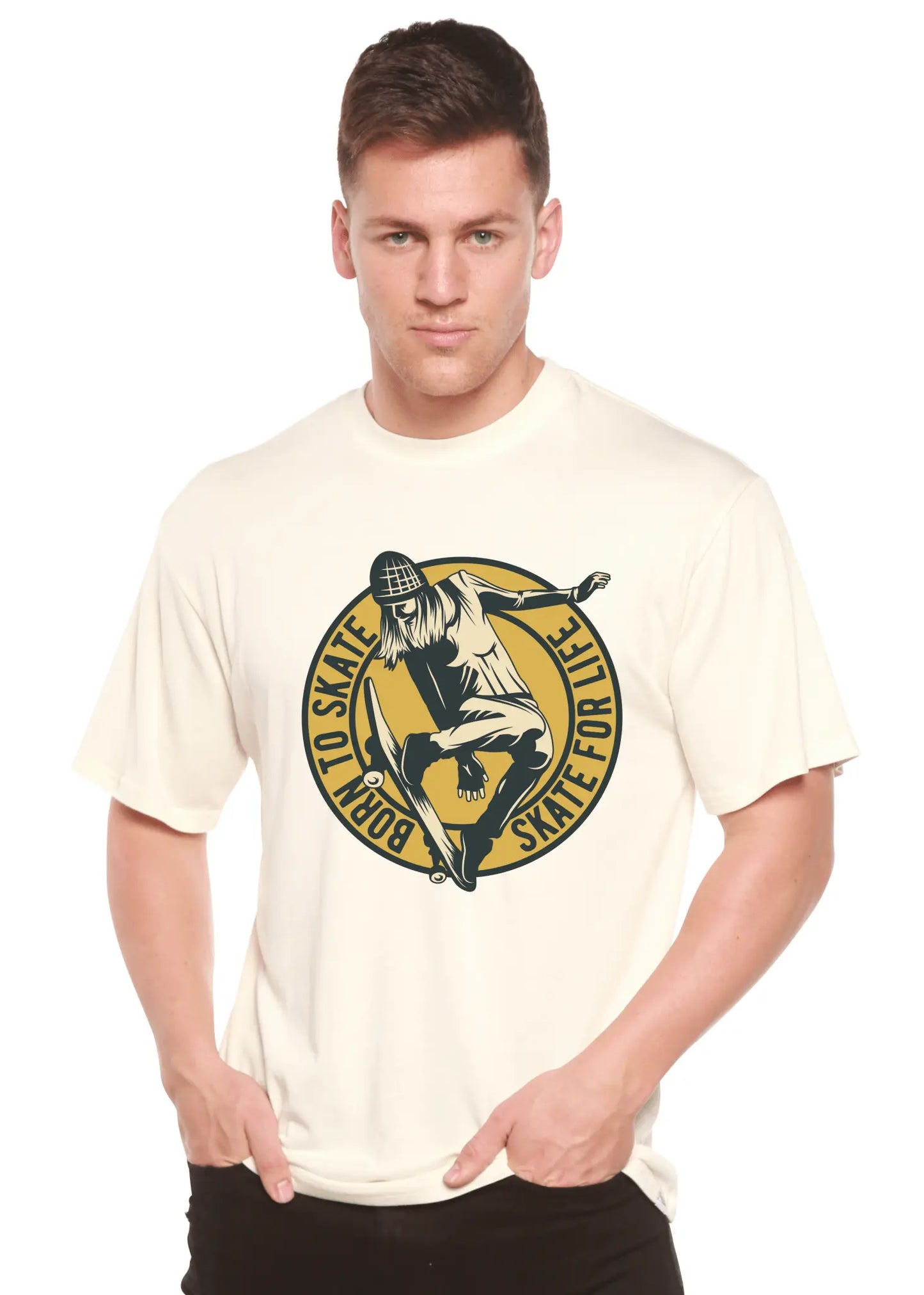 Skate For Life Men's Bamboo Viscose/Organic Cotton Short Sleeve Graphic T-Shirt - Blade & Thread