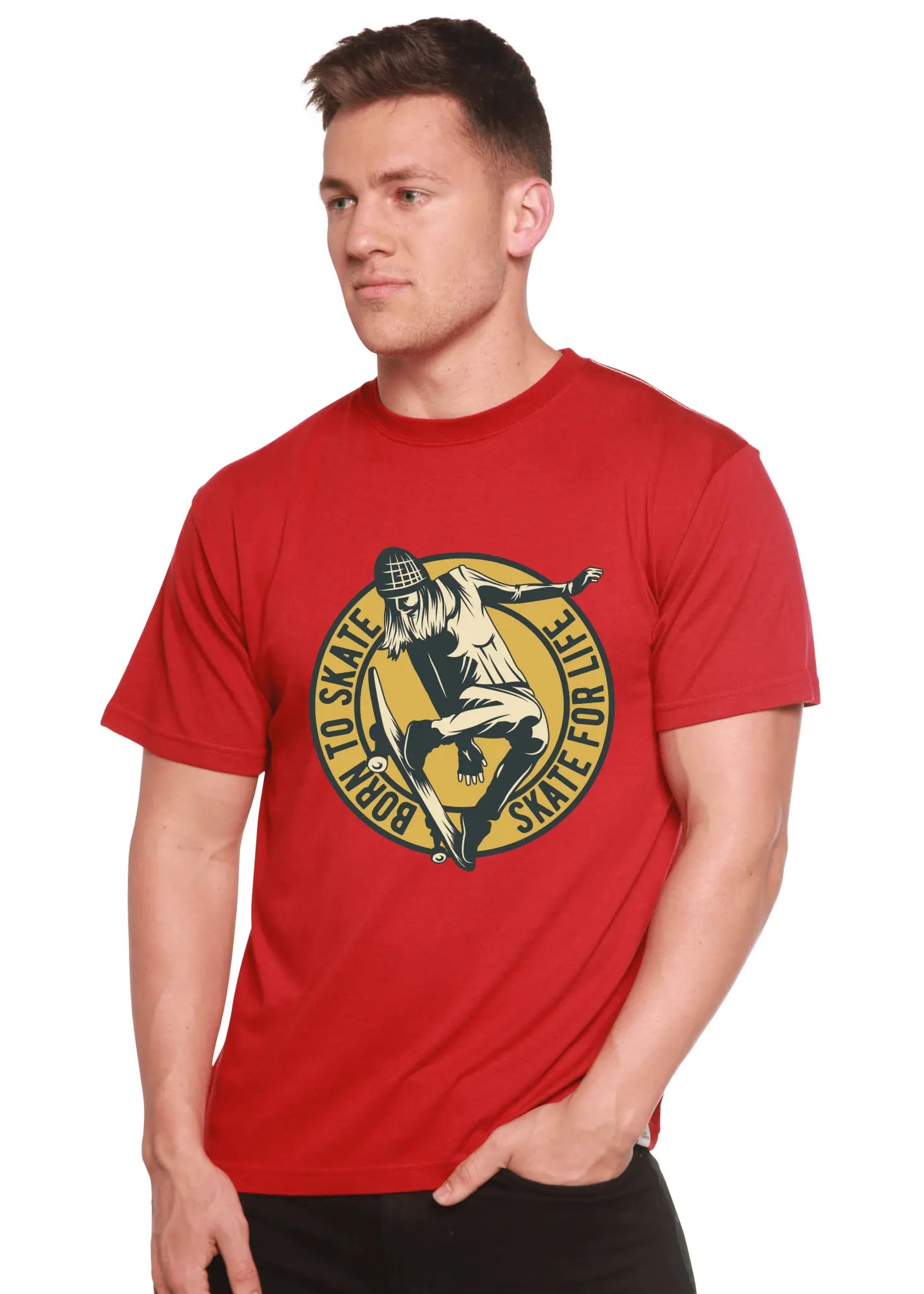 Skate For Life Men's Bamboo Viscose/Organic Cotton Short Sleeve Graphic T-Shirt - Blade & Thread