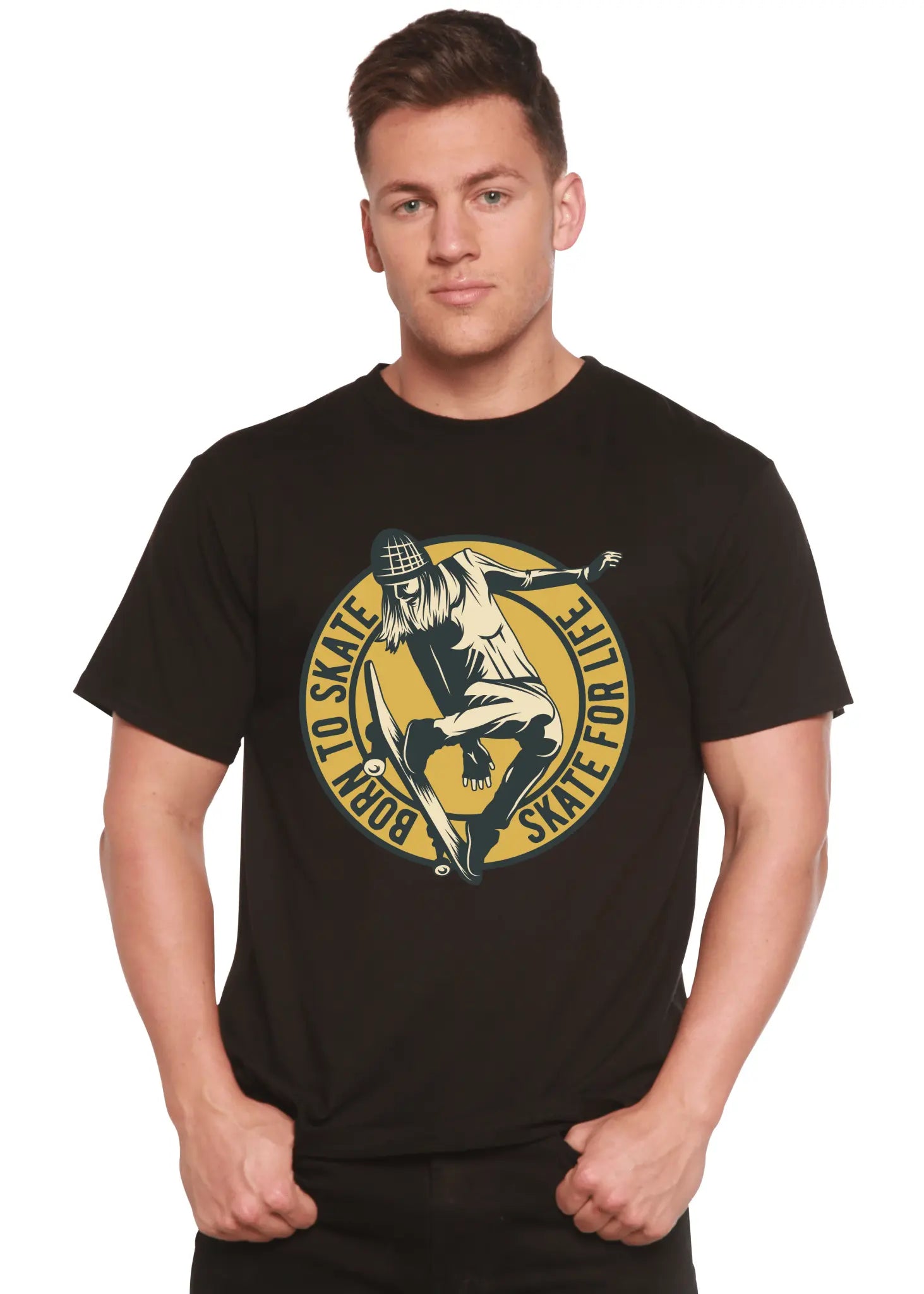 Skate For Life Men's Bamboo Viscose/Organic Cotton Short Sleeve Graphic T-Shirt - Blade & Thread