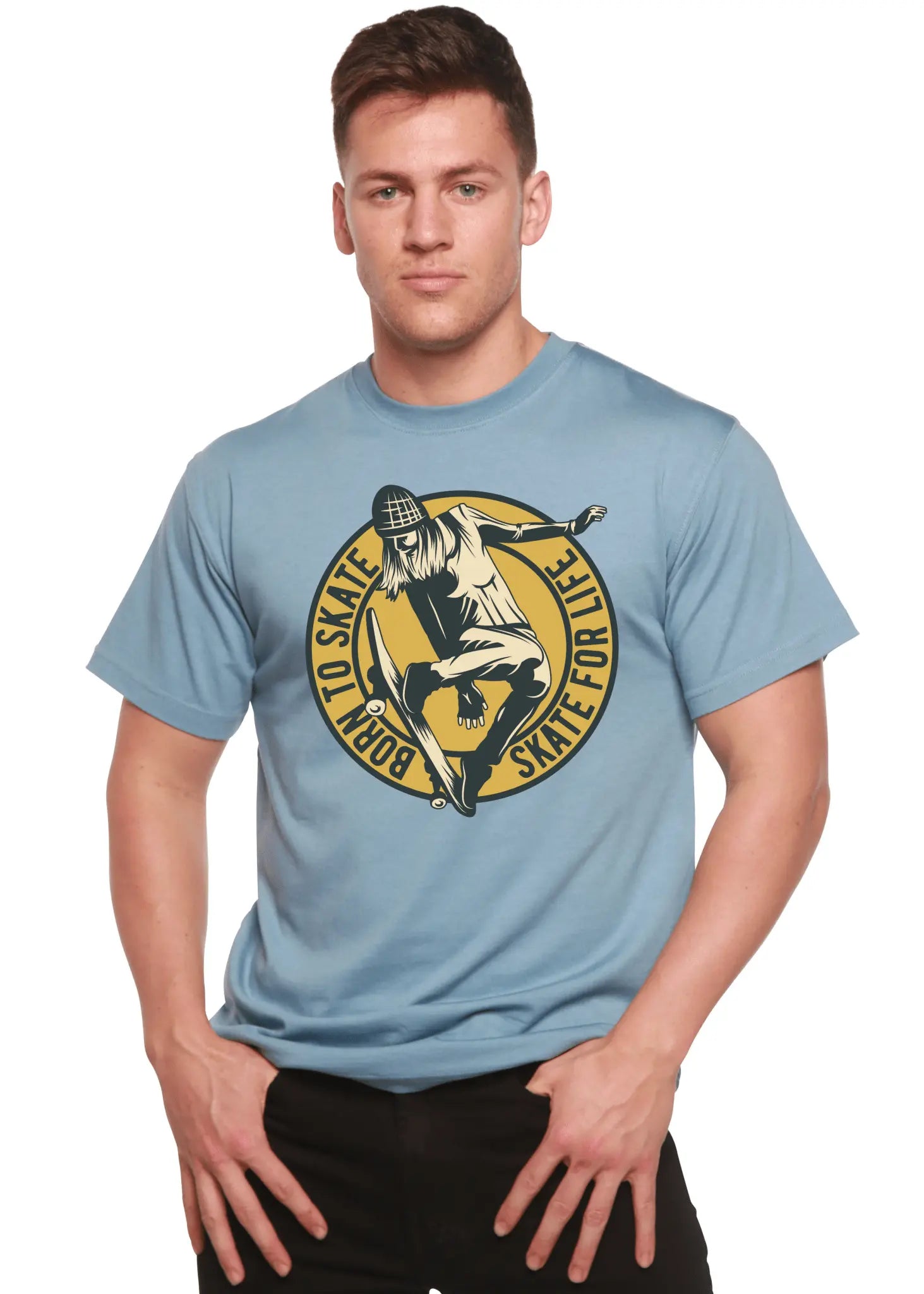 Skate For Life Men's Bamboo Viscose/Organic Cotton Short Sleeve Graphic T-Shirt - Blade & Thread