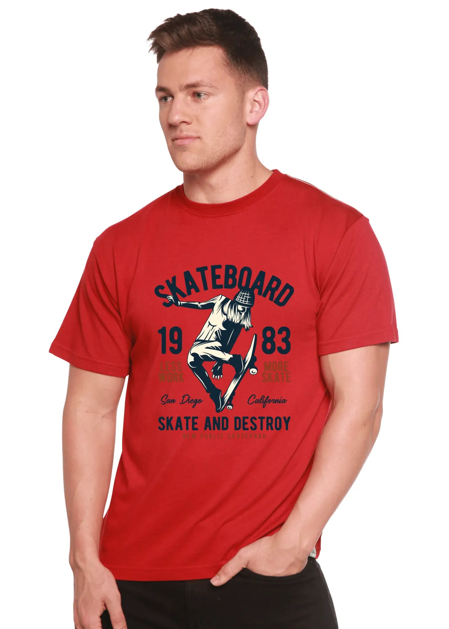 Skateboard 1983 Men's Bamboo Viscose/Organic Cotton Short Sleeve Graphic T-Shirt - Blade & Thread