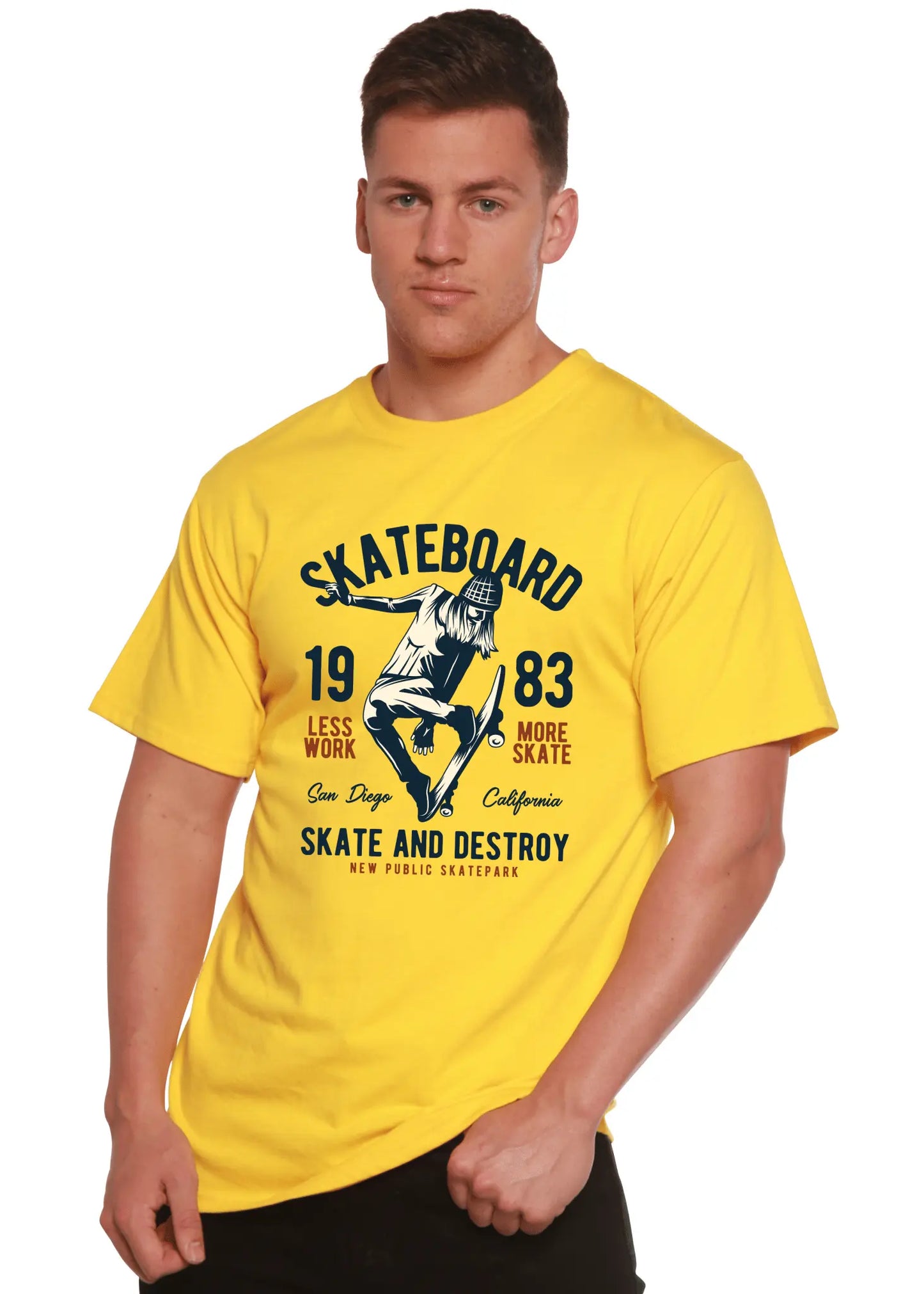 Skateboard 1983 Men's Bamboo Viscose/Organic Cotton Short Sleeve Graphic T-Shirt - Blade & Thread