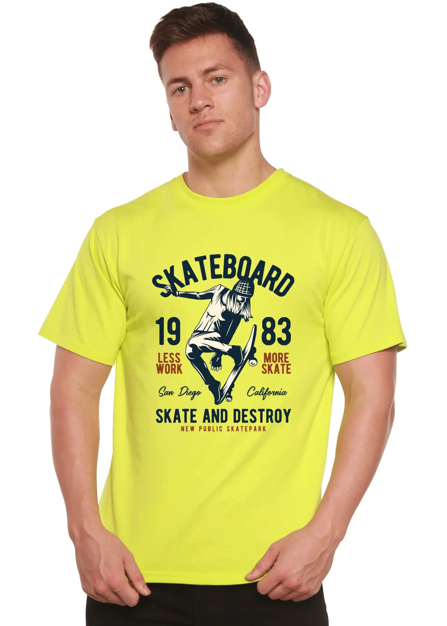Skateboard 1983 Men's Bamboo Viscose/Organic Cotton Short Sleeve Graphic T-Shirt - Blade & Thread