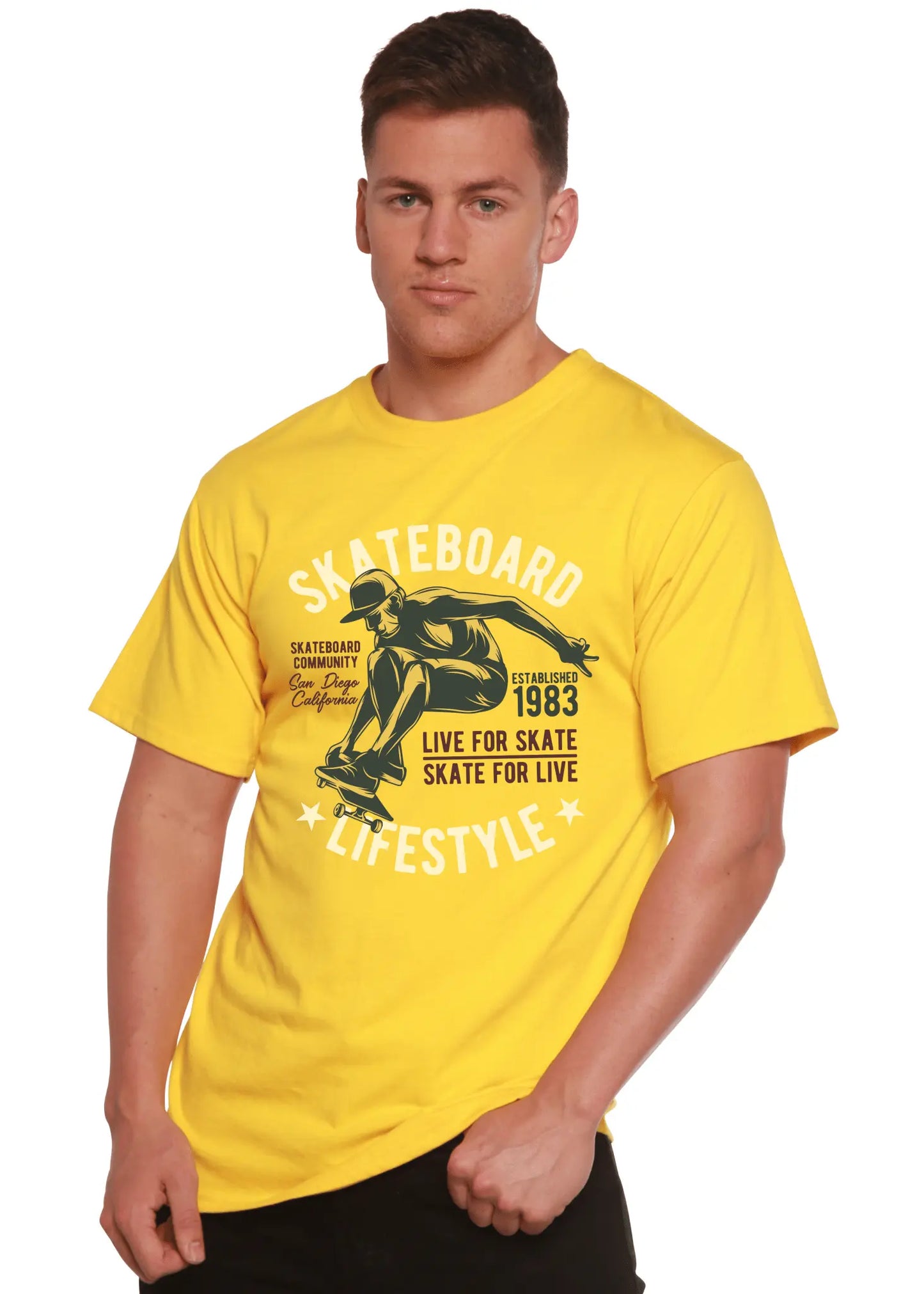 Skateboard Lifestyle Men's Bamboo Viscose/Organic Cotton Short Sleeve Graphic T-Shirt - Blade & Thread