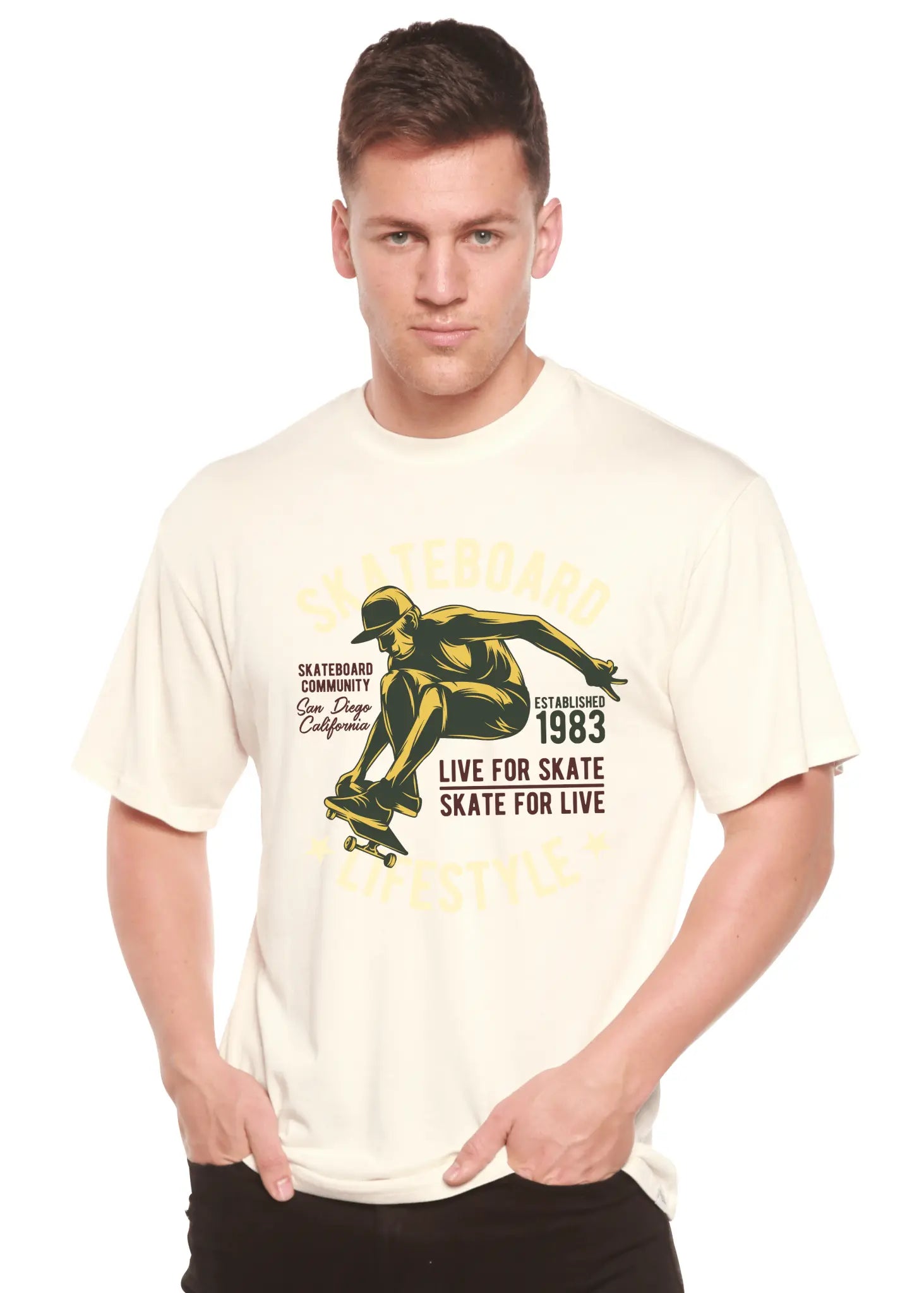 Skateboard Lifestyle Men's Bamboo Viscose/Organic Cotton Short Sleeve Graphic T-Shirt - Blade & Thread