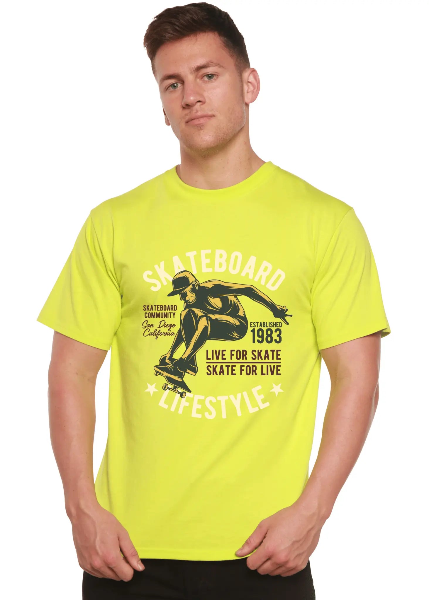 Skateboard Lifestyle Men's Bamboo Viscose/Organic Cotton Short Sleeve Graphic T-Shirt - Blade & Thread