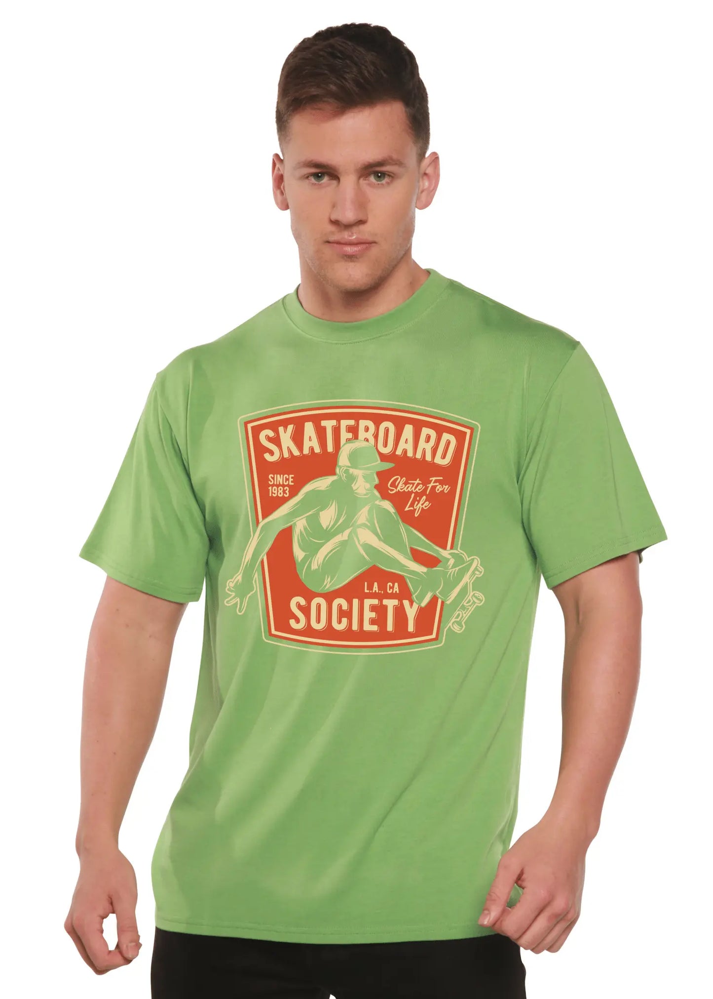 Skateboard Society Men's Bamboo Viscose/Organic Cotton Short Sleeve Graphic T-Shirt - Blade & Thread