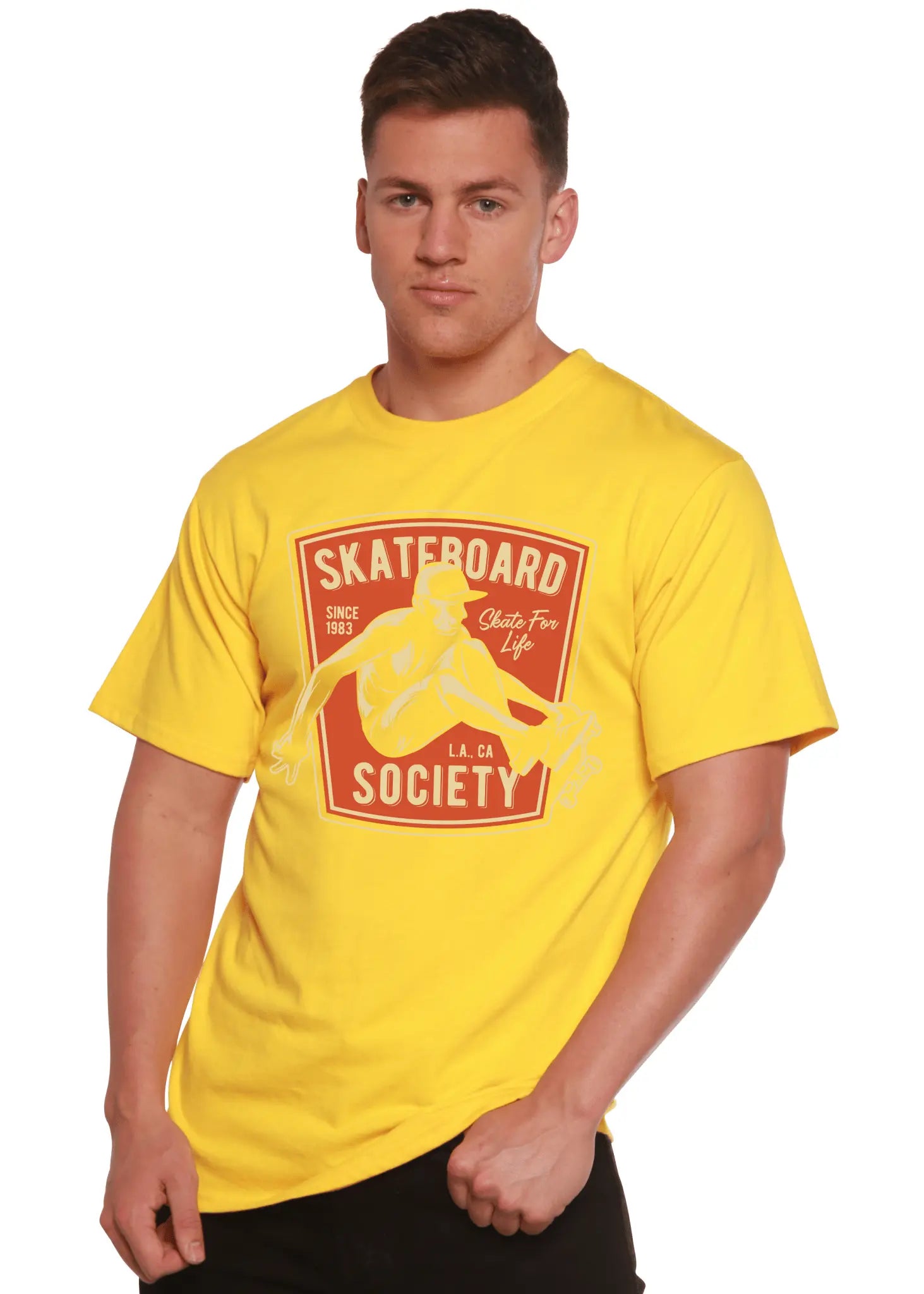 Skateboard Society Men's Bamboo Viscose/Organic Cotton Short Sleeve Graphic T-Shirt - Blade & Thread