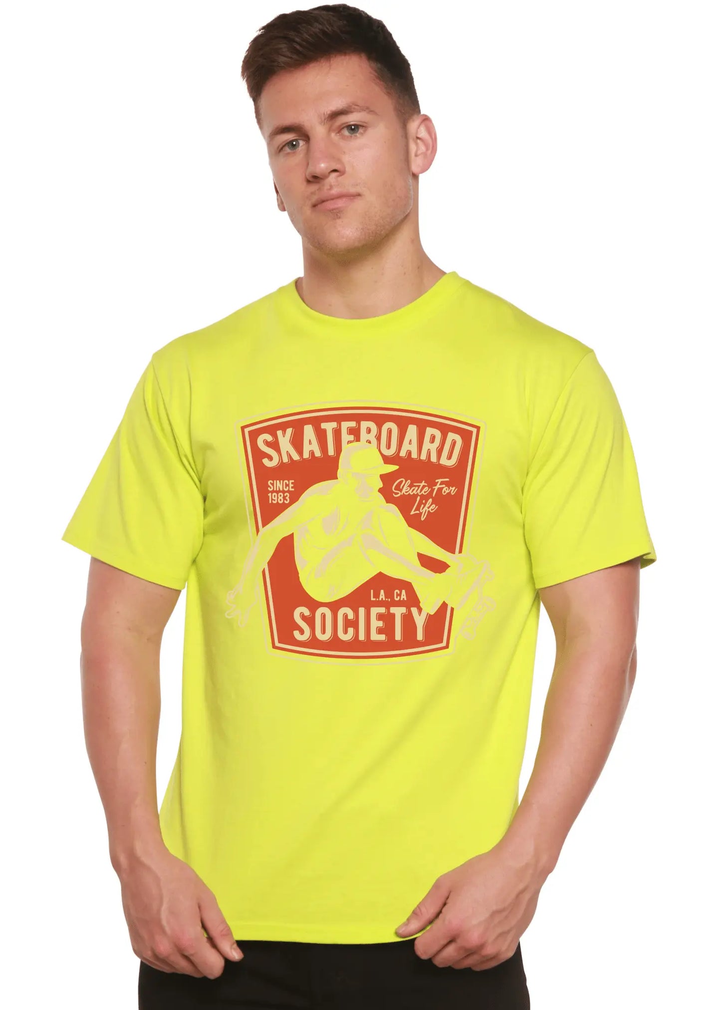 Skateboard Society Men's Bamboo Viscose/Organic Cotton Short Sleeve Graphic T-Shirt - Blade & Thread