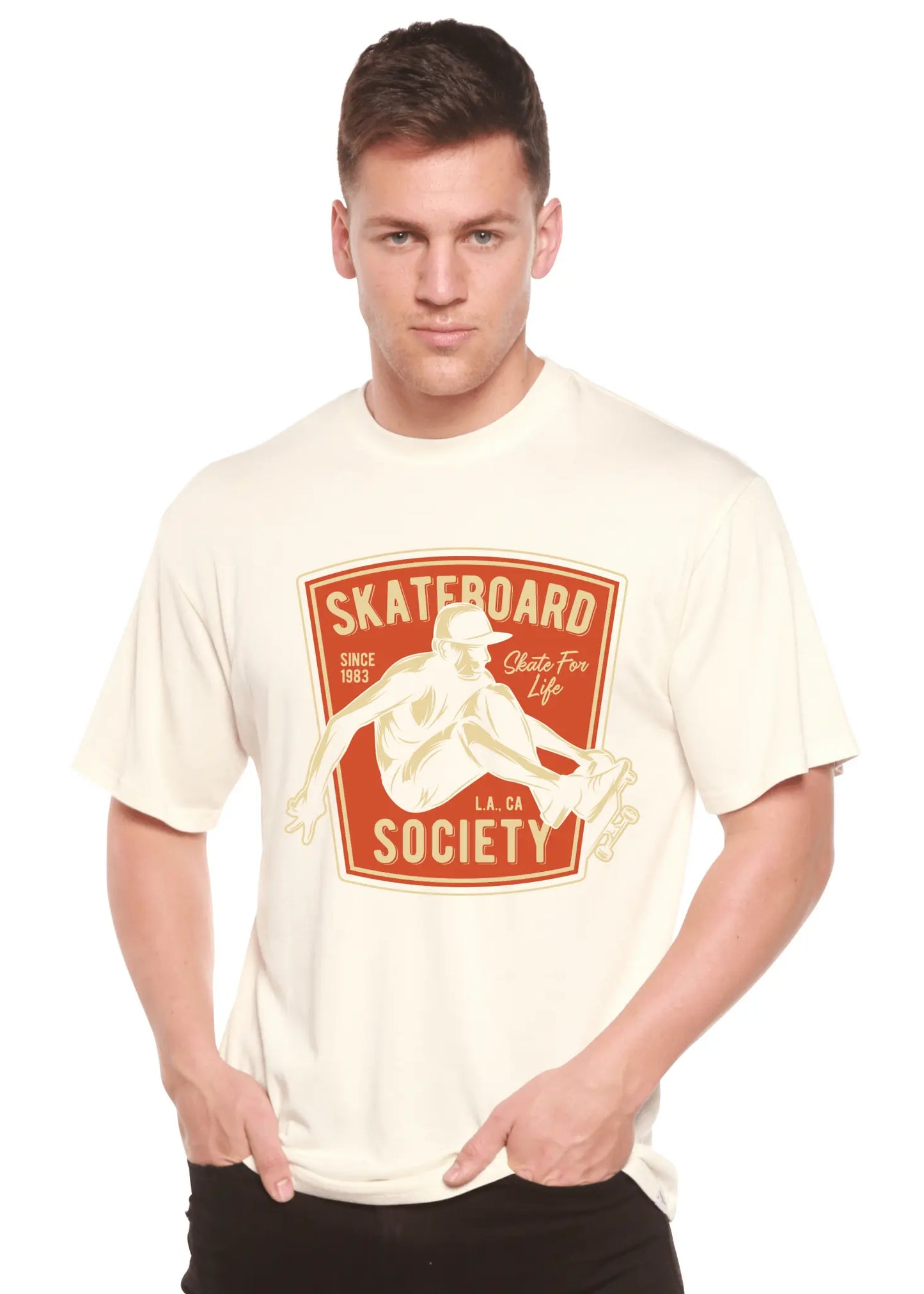 Skateboard Society Men's Bamboo Viscose/Organic Cotton Short Sleeve Graphic T-Shirt - Blade & Thread