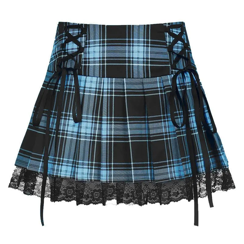 Skirts Pleated Skirt Lace Up Sexy Mini Punk Skirt Gothic Black Skirt Jupe Femme - Blade & Thread